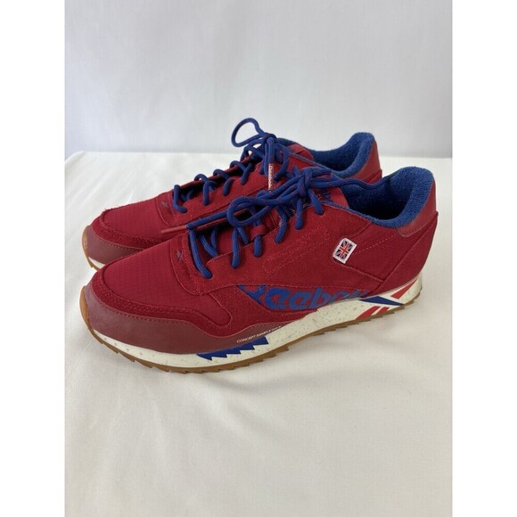 Reebok Classic‎ Leather Sneaker Ripple Excellent Red Blue DV7196 8.5 Union Jack - Picture 1 of 13